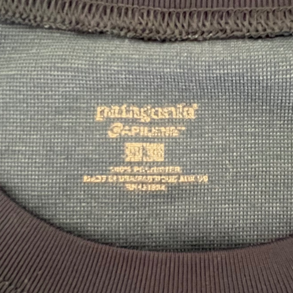 Patagonia Vintage MENS Capilene Medium Blue Long Sleeve Shirt Size L - Picture 5 of 9